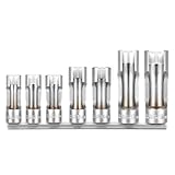 BILITOOLS Diesel Injector Fuel Line Socket Wrench Set, 3/8' Drive 10-19mm, for Thermo Switches, EGT Sensors, and Fuel Lines, Fastener on Bent Pipes, CRV