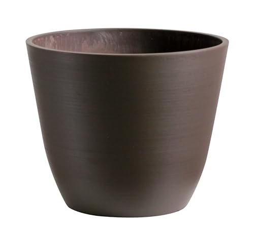 Olly & Rose 30 cm Brauner Öko-Holzfaser & Harz Pflanztopf - Langlebig, Groß für Innen- und Außenbereich Blumentopfe Ubertopf