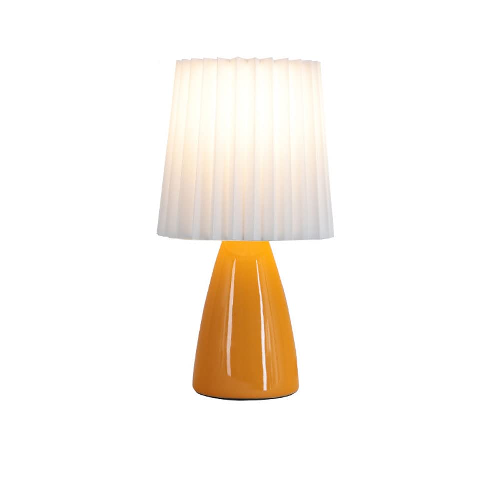 SGKOMN Table Lamps For Bedroom, 12.2" Ceramic Bedroom Lamp For Bedside, Farmhouse Nightstand End Table Lamp With Lampshade Decoration,Living Room-C