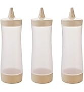 DOITOOL Garrafas de plástico para espremer condimentos com tampa, garrafa de espremer ketchup para molhos, salada...
