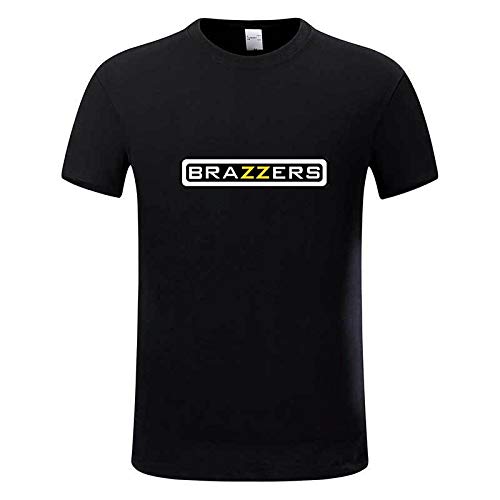 Men's Brazzers Funny Design Cotton T-Shirts Summer Short Sleeve tee Shirts Funny Tops tee