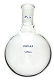 DONLAB FLK-01-5000 ASTM STD Glass 5000ml 24/40 Joint Single Neck Round Bottom Boiling Flask