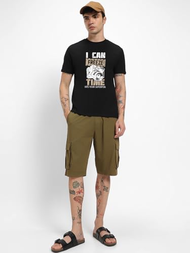 Image of Bewakoof Men's Graphic Print Regular Fit Half Sleeve Round Neck Pure Cotton T-Shirt