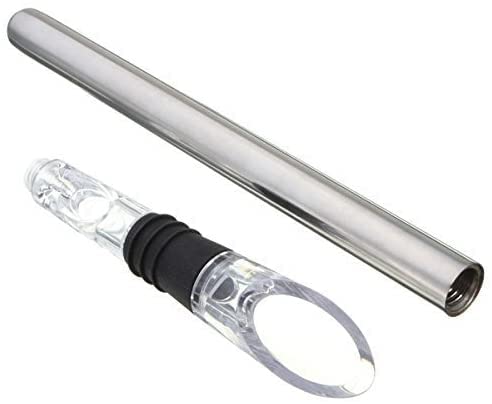 Foto von Wine Sceptre Weinkühlstab mit Belüfter aus Edelstahl - Premium Weinkühler - Weingenuss in Sommelier-Qualität - 2 Stück im Vorteilspack - Geschenkidee