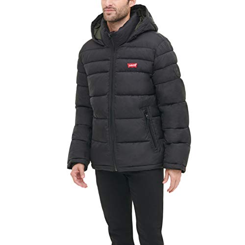 Image of LEVI'S Men's Mid-length Quilted Performance Hoody Puffer Jacket