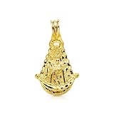 Inmaculada Romero IR Virgen del Rocío Medalla Colgante en Oro de 9k con 26mm. tallada