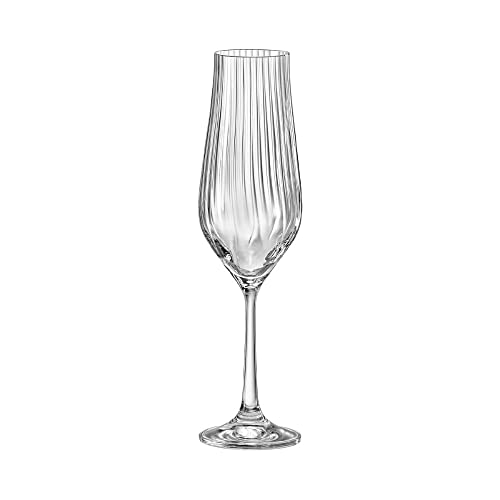 06 Taças Tulipa Optic para Espumante em Cristal Titanium 170mL - Bohemia