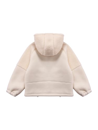 JEATHA Full Zip Fleece Jacket for Boys Girls Long Sleeve Sherpa Hoodie Fuzzy Teddy Hooded with Pocket2