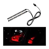 Yourkar Car LED Strip Light, 24 LED Auto Interior Under Dash Atmosphere Lights with USB Port, Vehicle Decor Lamp Ambient Night Light Strip Lighting Kit, Universal Car Accessories (Red)
