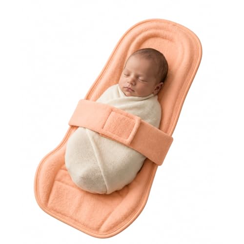Image of 2-in-1 Infant Carrier and Baby Feeding Support Pillow, Cotton Blend, Ergonomic Design, 0-10 Months, Soft Cushioned Hard Support (Orange)