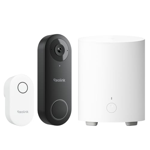 Reolink Video-Türklingel Sicherheits-Bundle: 5MP WLAN Video Doorbell mit Chime & 180° Weitwinkel + Home Hub Mini, Lokaler Speicher, Dual-Band WLAN, Verschlüsselt