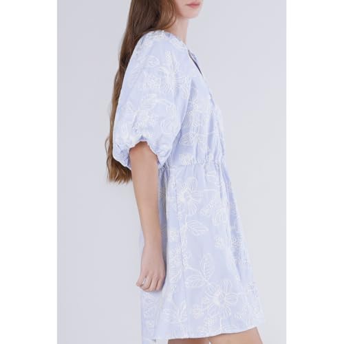 Robe en popeline rayée bleu ciel CAFèNOIR en coton - 2