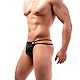 Casey Kevin String Tanga Herren PU Leder Unterwäsche Männer Sexy Slips Thong Wetlook G-String Unterhosen T-Back Briefs 3er Pack