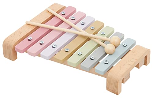 Mamabrum Instrumentos Musicales para Niños - Xilofono Bebe de Colores 25 x 17 x 3 cm - Xilofono Escolar de Madera - Fomentar el Desarrollo Visual y Motor