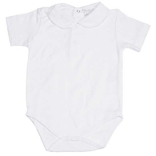 Kissy Kissy Baby Basic Short Sleeve Collared Bodysuit with Bebe Collar