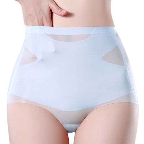 Moldeador de abdomen de cintura alta, pantalones cortos de compresión con imán, bragas moldeadoras de seda de hielo | Moldeador de cuerpo de cintura alta para uso diario, reuniones, reuniones y