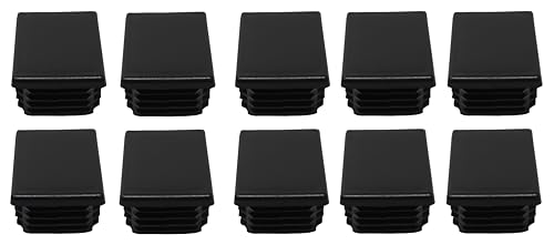 Image of Black Plastic 2 inch x3 inch Rectangle Tubing End Cap Plug Insert, Finishing Plug, Pipe End Cap, Durable Chair Glide Universal (10)