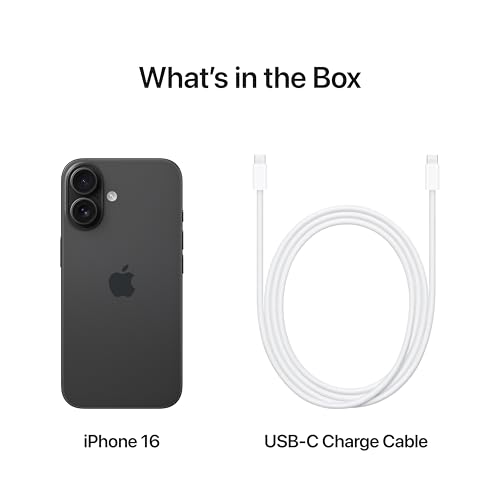 Image of iPhone 16 128 GB: 5G Mobile Phone with Camera Control, A18 Chip and a Big Boost in Battery Life. Works with AirPods; Black