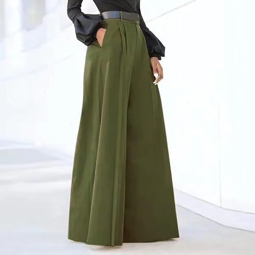 Womens Tall Palazzo Pants Long Length High Waist Wide Leg Stretchy Loose Fit Casual Trousers with Pocket3