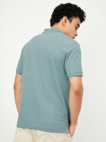 Image of Max Mens Cotton Blend Regular Fit Half Sleeves Solid Polo T-Shirt