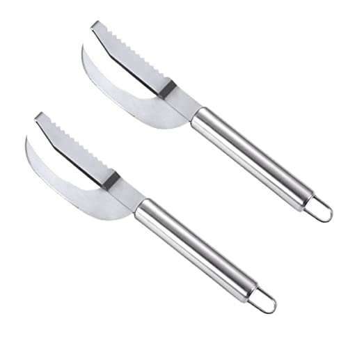 Ddassi （2Pcs） Fish Scale Knife Cutting/Scraping/Digging 3 In 1, Stainless Steel 3 In 1 Fish Maw Knife, Multi-Function Serrated Fish Scaler, Fish Peeler, Belly Digging Fish Cleaning Tool #TOP20
