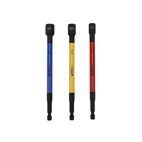 Image of Wiha 70495 3 Piece Color Coded Magnetic Nut Setter SAE Set