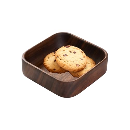 木製ボウル | 四角いスナック盛り付け容器 | 木製盛り付けボウル,アペタイザー ソース キャンディ デザート フルーツ 調味料 フムス チェリー 用