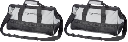 Amazon Basics Bolsa de herramientas, Negro, Gris, 40.6 cm (Paquete de 2)