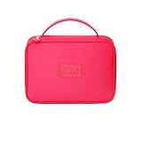 Glizi Estojo Box Escolar para 100 Lápis, com Alça, Necessaire Make, 32 Elásticos (Rosa Escuro)