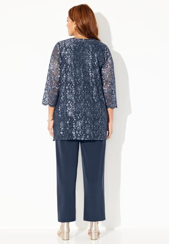 Catherines Women's Plus Size Luna Lace 3-Piece Pant Set2