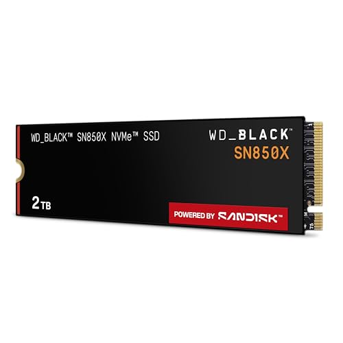 WD_BLACK SN850X NVMe SSD 2 TB interne SSD (Gaming Speicher, PCIe Gen4-Technologie, Lesen 7.300 MB/s, Schreiben 6.600 MB/s) Schwarz