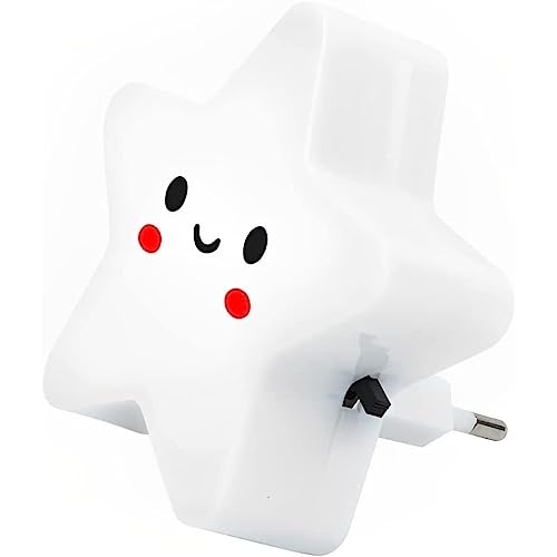 Abajur Lumin&aacute;ria de Tomada Infantil de Estrela 8,5cm (Branco)