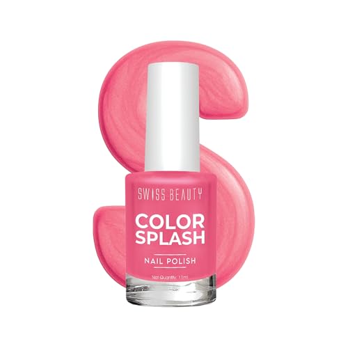 Image of Swiss Beauty Color Splash Nail Polish - Long-Lasting, Glossy - 11 ML, Strawberry Sangria