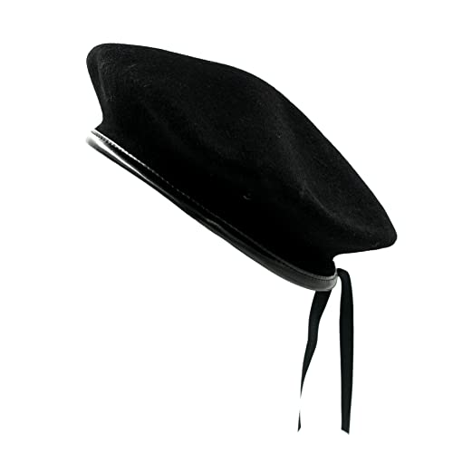 Elosegui Boina Militar Superlujo 100% Lana Merino impermeabilizada Teflón (60, Negro) Cover