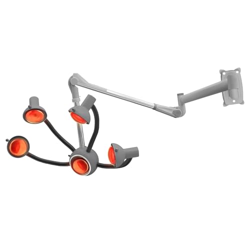 Wall Mounted Infrared Hair Dryer, 750W 5 Heads Multifunctional Salon Hair Color Processor Accelerator Heater Lamp Professional Infrared Hair Treatment Steamer Temperature Adjustable (750W Silver)