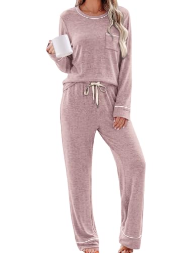 WIHOLL Pajamas for Women Set Soft Pjs Long Sleeve Two Piece Lounge Sets