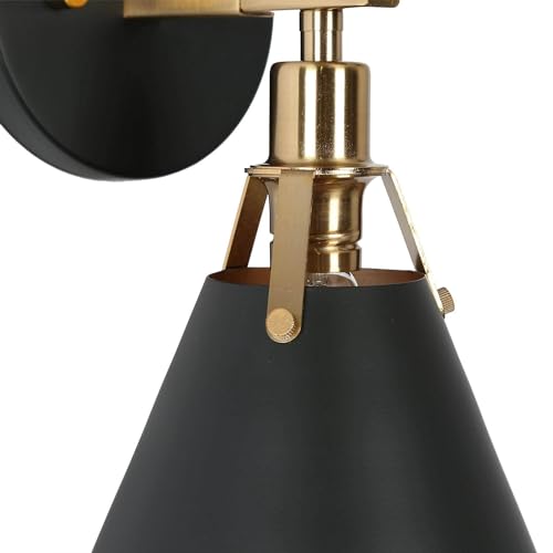 Image of KSANA Black Wall Sconces, Modern Farmhouse Gold Wall Lights for Bedroom, Living Room, Hallway