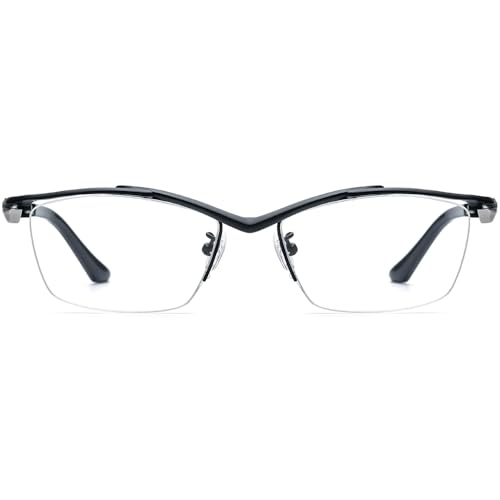 Image of FONEX Pure Titanium Glasses Frame Men Semi Rimless Square Eyeglasses Eyewear DTX416