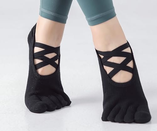 Image of SPENCIAL'S Women Non Slip Yoga Socks With Grips,Cotton Pilates Sports Athletic Dance Short Socks for Girls Ballet Pratice