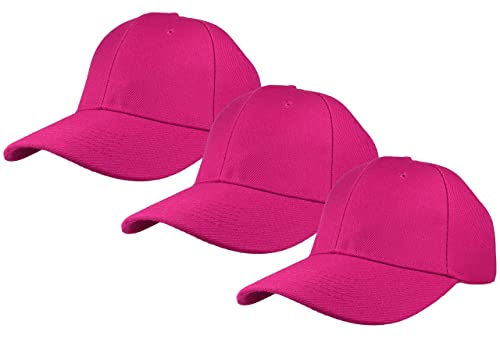 Image of Gelante Plain Baseball Cap Adjustable Back Strap 3 PC