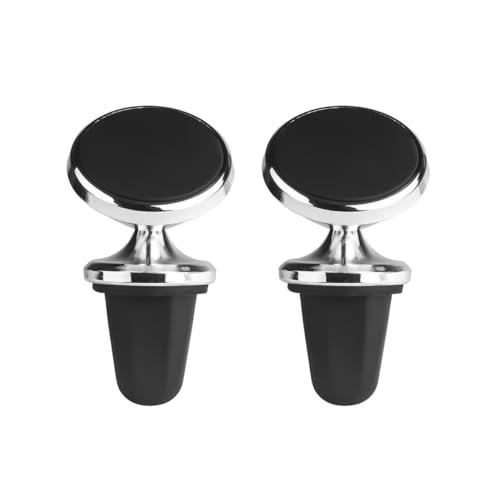 JNNJ 2 Piezas Soporte Magnético para Teléfono, Soporte Imán para Salpicadero 360° Rotación, Soporte Móvil Coche Iman para Rejilla del Aire, Compatible con Smartphone Y Dispositivo GPS(Plata)