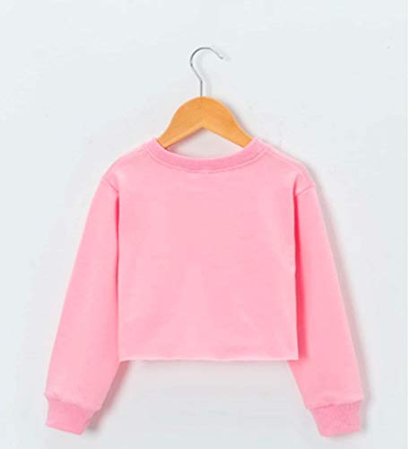 G-Amber Girls Crop Tops for Kids Sweatshirt Funny Letters Long Sleeve Fashion Pullover3
