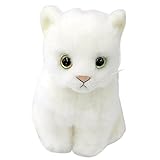 日本製リアル 猫のぬいぐるみ 子猫 約20cm (座り, シロネコオッドアイ)