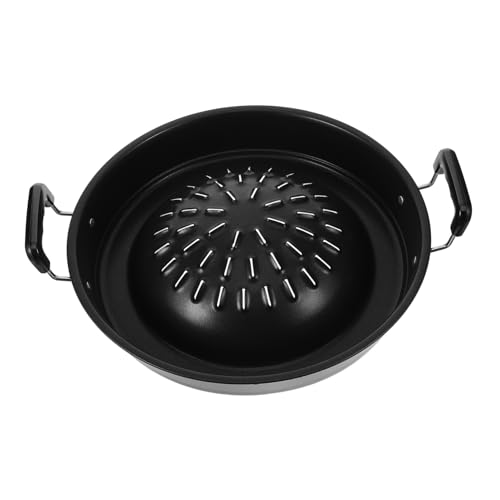 STOBAZA Korean BBQ Grill Pan Portable Barbecue Tray Meat Grilling Pan 30cm Non-Stick Barbecue Stovetop Plate for Home Camping Picnics Indoor or Outdoor Grilling