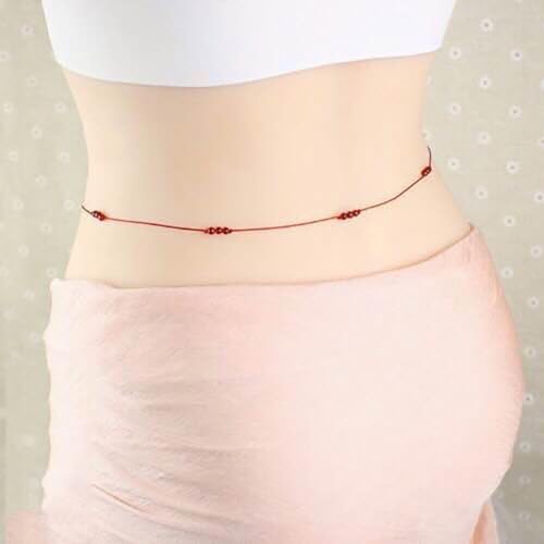 Red Rope Beads Waist Belt Plus Size Waist Rope Braid Belt Red Waist Chain Belt Jewelry Halloween Waist Chain Small Waist Bracelet4