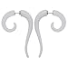 Tribal white earrings fake gauges wood faux plugs tapers Sold AS PAIR w 53