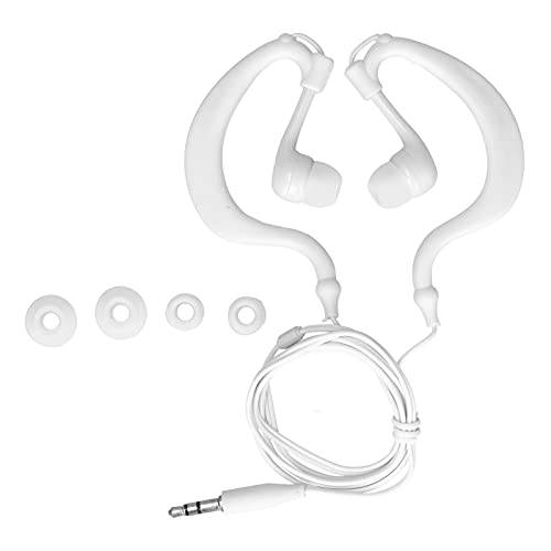 Yechiry Wasserfeste Schwimmkopfhörer, 3,5-mm-Stecker IP68, Kurze Kabelleitung, Zusätzliche Ohrstöpsel Zum Laufen, Surfen, Radfahren, Fitness (White)