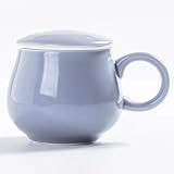Photo Gallery tamume servizio da tè in ceramica da 350 ml, con coperchio piatto e filtro rimovibile, grigio Photo Gallery tamume servizio da tè in ceramica da 350 ml, con coperchio piatto e filtro rimovibile, grigio