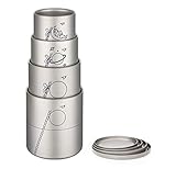 KEITH TITANIUM Ti3502 Jonathan Calugi Collectible Nesting 4-Piece Double-Wall Mug Set - Exclusive and Limited