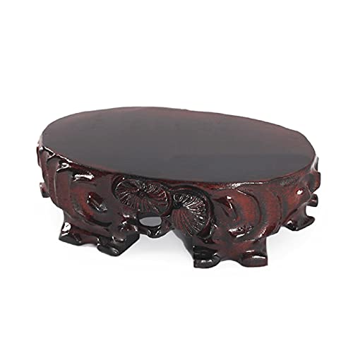 Soporte de plantas Jarrón de madera Base de madera Tallado Pedestal Soporte Pantalla Potting Pantalla Soporte Muebles orientales de madera 2.7 pulgadas de altura Soporte bonsai ( Size : Small )